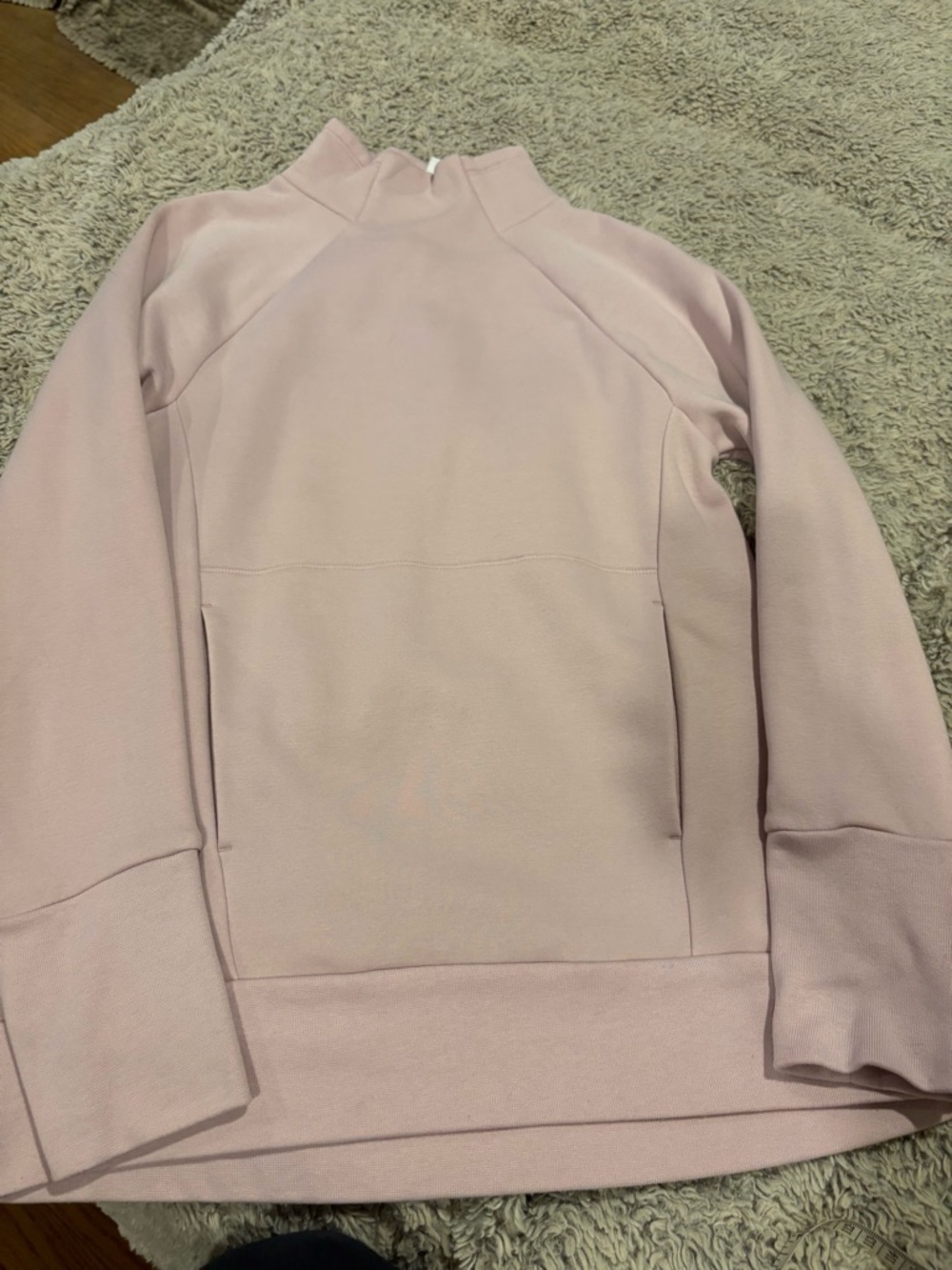 Fabletics Sweatshirt Womens XS Pink Good Mock Neck Fleece‎ Kangaroo  Pullover